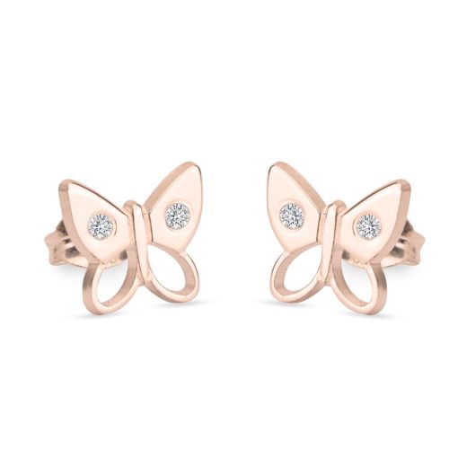 Boucles d'Oreilles Papillon avec Zirconium