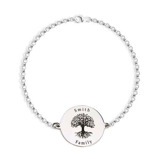 bracelet médaillon arbre de vie gravé