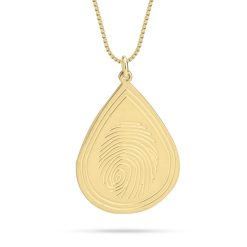 Collier Goutte avec Empreinte Digitale