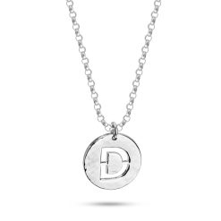 Hammered Initial Disc Necklace