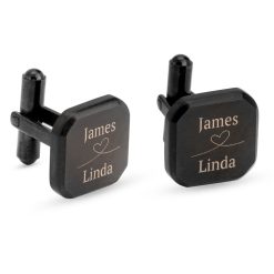 Custom Black Cufflinks for Groom