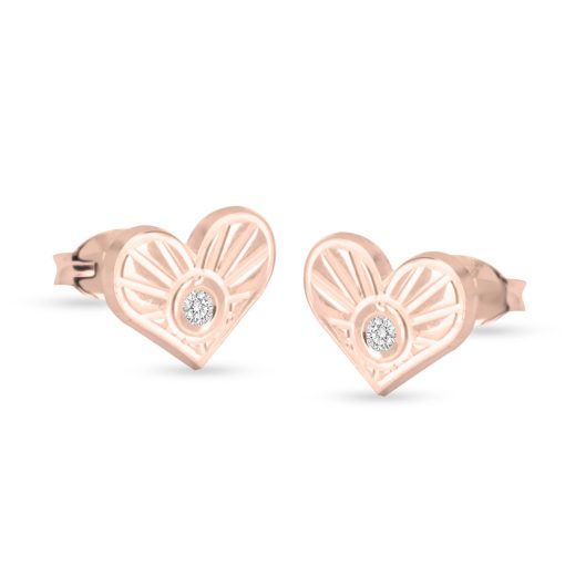 Boucles d'oreilles Cœur avec Diamant