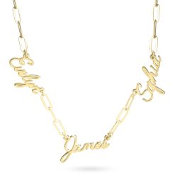 Multi Name Necklace - Paperclip Chain