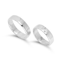 Promise ring for him and her - with diamond